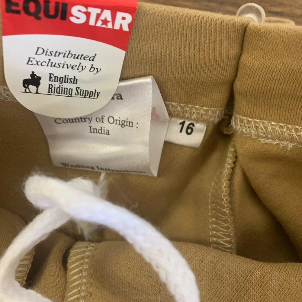 Equistar Tan Riding Breeches Size 16 NWT Knee Patch English Riding Pants - Picture 9 of 11